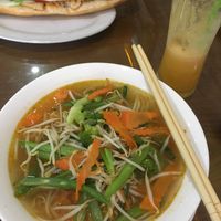 Vegetable soup with noodles  at Coffee Phong in Ninh Binh