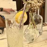 Delicious homemade lemonade- no sugar- and reusable straw  at The Seed in Mallorca