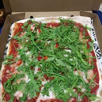 Vegan chorizo pizza wit extra cheese (and apparently extra rocket)  at Firezza in North London