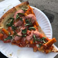 baked ziti vegan pizza at Mora Pizza in Miami