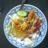 Vegan plate choosen from the evening buffet of Halmstad Wok. at Halmstad Wok in Halmstad