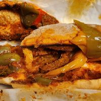 Vegan Italian Sausage and Peppers on Wedge at Carmine's Italian Deli in Elmsford