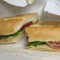 Chickpea “tuna” salad wedge  at Carmine's Italian Deli in Elmsford