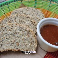 whole wheat bread served with salsa at Origenes Organicos - Hipodromo Condesa in Mexico City