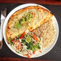 Enchilada, plate weighed a ton. So filling! at Pumpernickel Bakery and Babylon Cafe in Pokhara