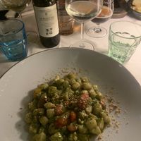 gnocchi con pesto di basilico e pomodorini   at La Corte in Ravenna