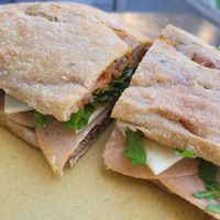 vegan cheese and ham, delicious! at Duecento Gradi in Rome