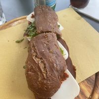 Veg salami, veg cheese, artichoke and spicy sauce  at Duecento Gradi in Rome