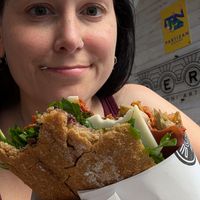 Industrial vegan sandwich at Duecento Gradi in Rome