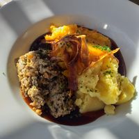 Vegan haggis, neeps and tatties at The Market Pub in Chesterfield