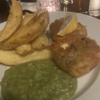 Tofu “fish” and chips  at The Market Pub in Chesterfield