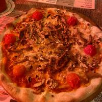 Pizza funghi with vegan cheese   at Gioia in Frankfurt