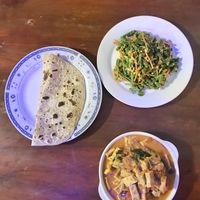 Tofu curry & green long bean salad at Marie Min in Mandalay