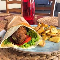 Falafel wrap or Durum or kebabs   at Vegisso in Istanbul