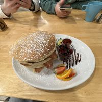 vegan boston pancake stack #Veganuary at Causeway Cafe in Belfast