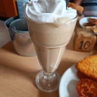 Biscoff milkshake with ice cream and whippy cream at Causeway Cafe in Belfast