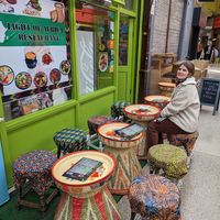 Exterior in Brixton market at Light of Africa in South West London