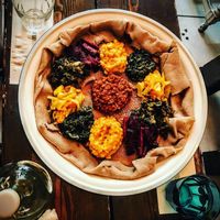 Vegan sharing platter  at Light of Africa in South West London