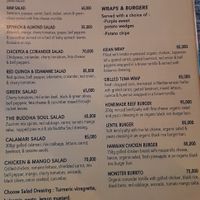 Menu Salads & Wraps/Burger at Buddha Soul in Pecatu
