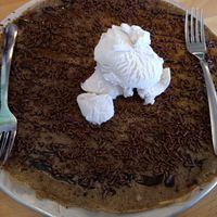 Death by dutch chocolate with vegan pancake and vegan ice cream at VanGogh's Eeterie in Springfield