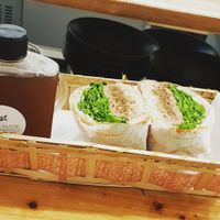 Homemade cola and the ginger burger at No Meat Burger Health in Busan