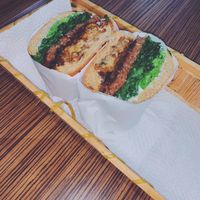 Ginger burger at No Meat Burger Health in Busan