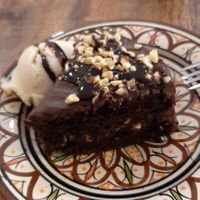 Chocolate cake  at Vegetus in Cheltenham