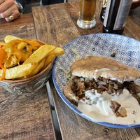 Seitan gyro & loaded fries  at Vegetus in Cheltenham