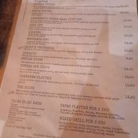 1 page of the menu at Vegetus in Cheltenham