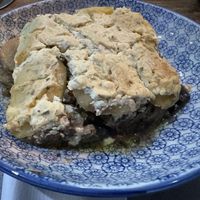 Moussaka - my photography skills don’t do it justice!  at Vegetus in Cheltenham