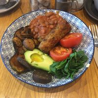 Cooked vegan breakfast  3 at Vegetus in Cheltenham