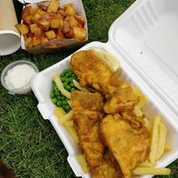 Tofish & chips, with vegan tartasauce  at Vegetus in Cheltenham