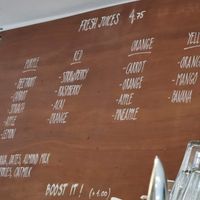 Juice menu at Vegetus in Cheltenham