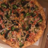 Veggie Manchurian pizza  at Veggie Crust in Brookline