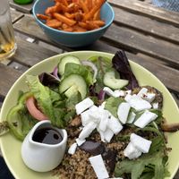 Quinoa salad with extra plant based feta   at Cranberry Swamp in Whitby