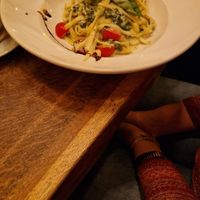 Vegan fettucchine with spinach & coconut milk at Rosi in Munich