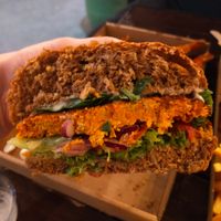 Dr Carror burger at Las Vegan's - Vegan Garden Trailer in Budapest