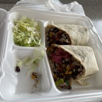 Vegan burrito Mexican style (which essentially means no cheese)  at CLT - Tequileria in Charlotte