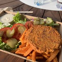 Carrot burger without the bun at Las Vegan's - Allee Street Food Trailer in Budapest