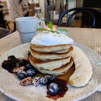 American pancakes 129kr and Bryggkaffe 39kr at Mahalo  - Odengatan in Stockholm
