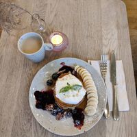 American pancakes 129kr and Bryggkaffe 39kr at Mahalo  - Odengatan in Stockholm
