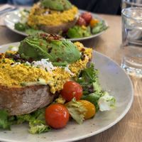 Breakfast on bread  at Mahalo  - Odengatan in Stockholm