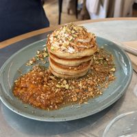 Cloudberry pancakes  at Mahalo  - Odengatan in Stockholm