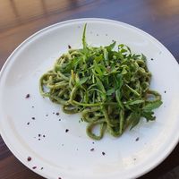Pici agli spinaci at Ciriera Osteria Vegan in Trequanda