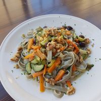 Tagliatelle di grano arso at Ciriera Osteria Vegan in Trequanda