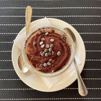 The most delicious tiramisu! ❤️🌱 at Ciriera Osteria Vegan in Trequanda