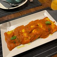 Ravioli  at Ciriera Osteria Vegan in Trequanda