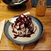 Chinese yam with blueberry sauce at SUHU 素虎 - Qianmen in Beijing