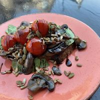Tamari Mushrooms on Sourdough toast at Cliffs in Margate