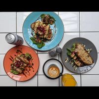 Vegan breaky, sausage sarnie && open vegan sausage  at Cliffs in Margate